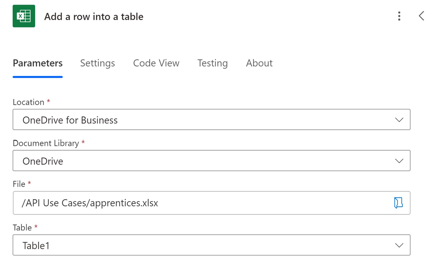 Power Automate Data To Table Config