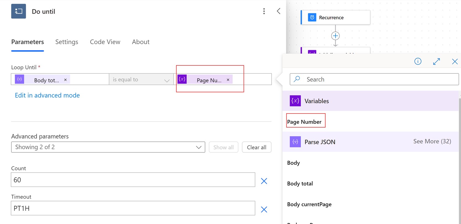 Power Automate Do Until Config