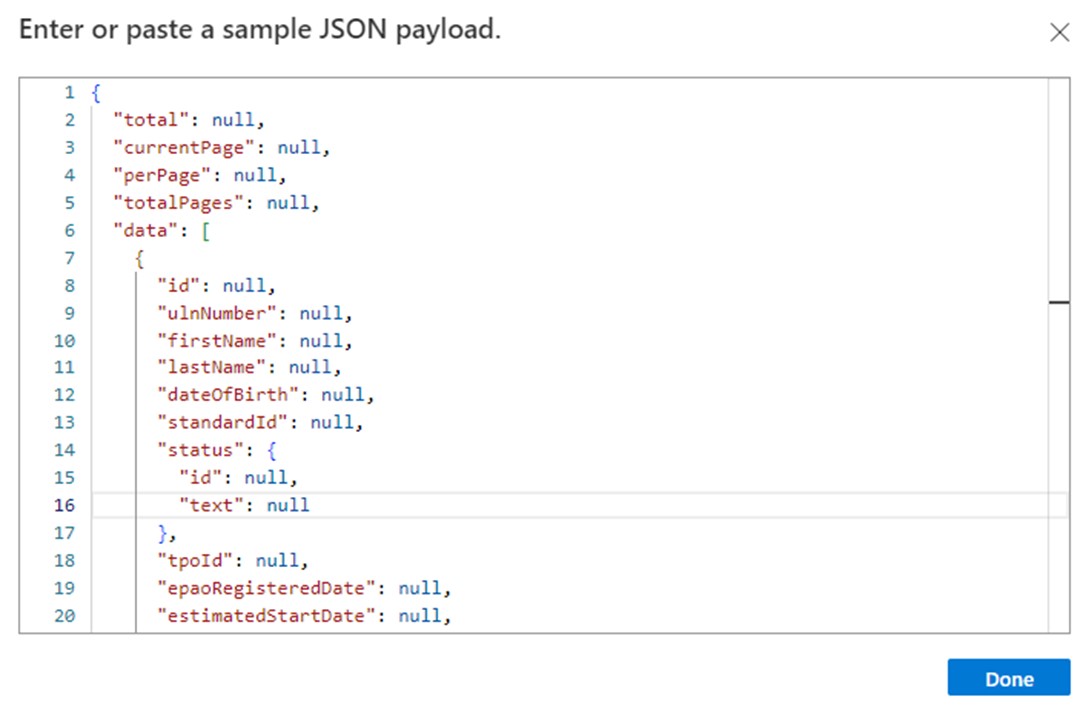 Power Automate JSON Schema Config