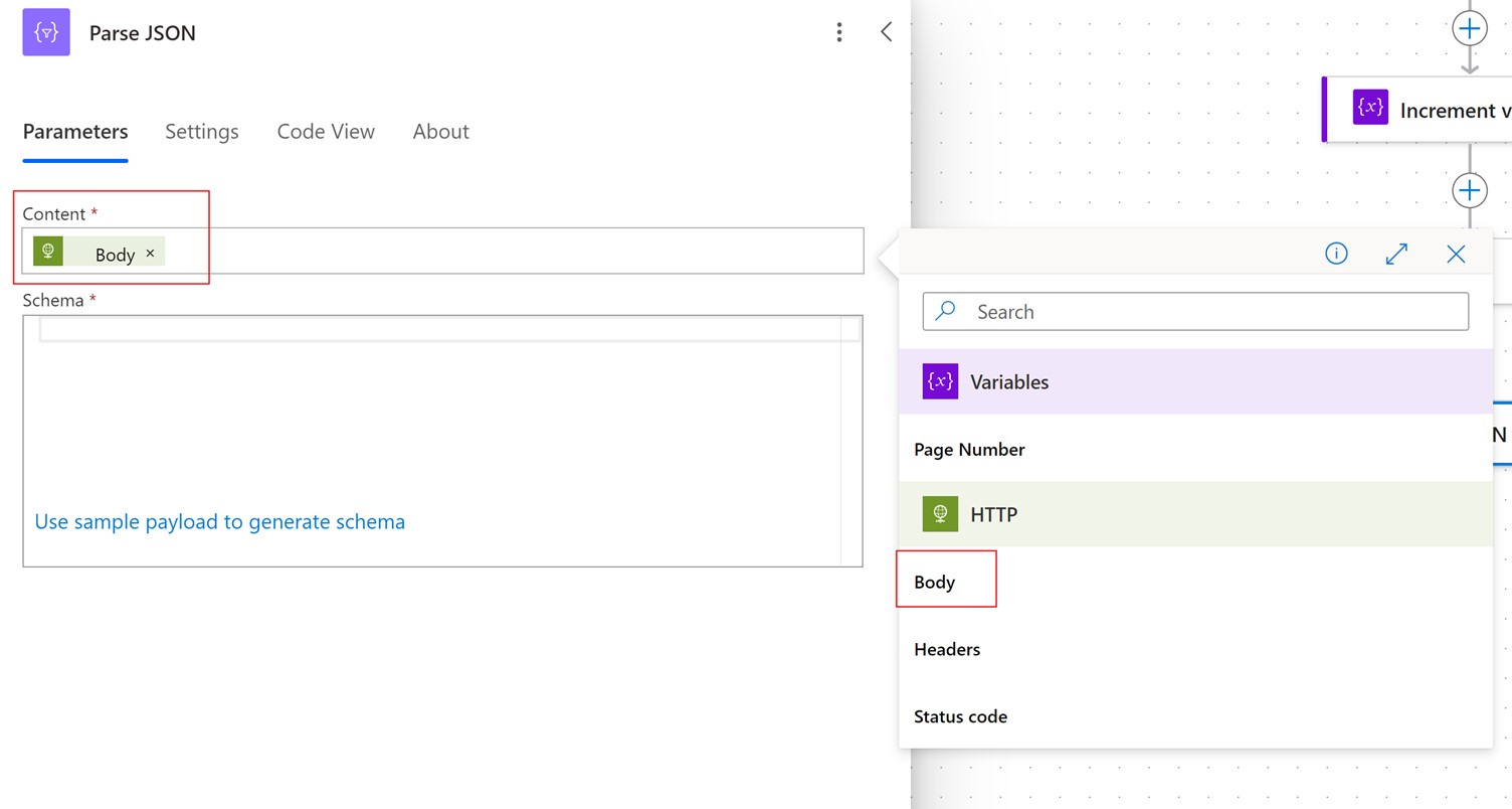 Power Automate Parse JSON Config